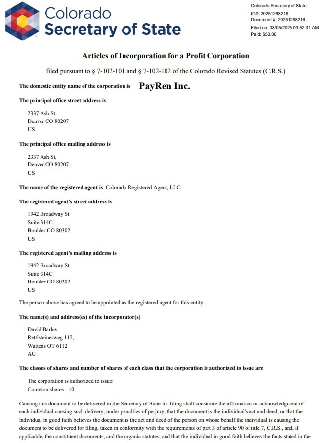 Payren Inc platform